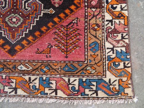 ANTIQUE KURDISH NARROW RUNNER RUG BIRDS PERCHED ON TREES NORTH WEST PERSIA 340CM X 89CM - ADDITIONAL PHOTO 24