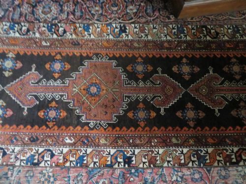 ANTIQUE KURDISH NARROW RUNNER RUG BIRDS PERCHED ON TREES NORTH WEST PERSIA 340CM X 89CM - ADDITIONAL PHOTO 26