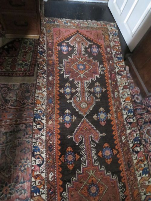 ANTIQUE KURDISH NARROW RUNNER RUG BIRDS PERCHED ON TREES NORTH WEST PERSIA 340CM X 89CM - ADDITIONAL PHOTO 27