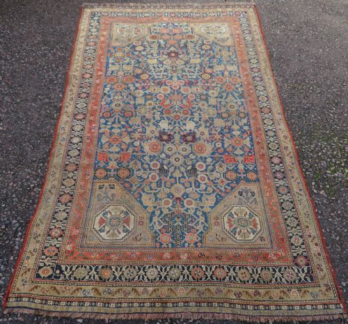 RARE ANTIQUE QASHQAI MILLEFLEURS CARPET LARGE RUG 260CM X 148CM - ADDITIONAL PHOTO 1