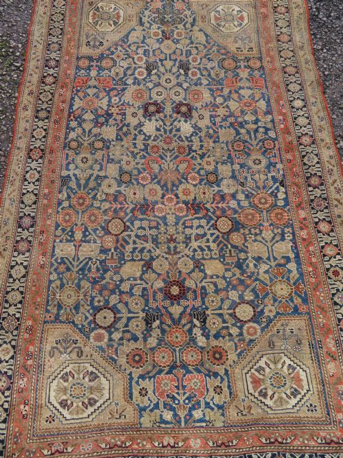 RARE ANTIQUE QASHQAI MILLEFLEURS CARPET LARGE RUG 260CM X 148CM - ADDITIONAL PHOTO 2