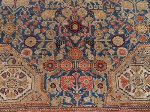 RARE ANTIQUE QASHQAI MILLEFLEURS CARPET LARGE RUG 260CM X 148CM - ADDITIONAL PHOTO 3