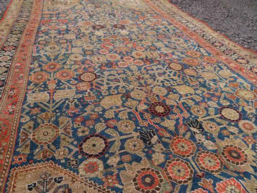RARE ANTIQUE QASHQAI MILLEFLEURS CARPET LARGE RUG 260CM X 148CM - ADDITIONAL PHOTO 10