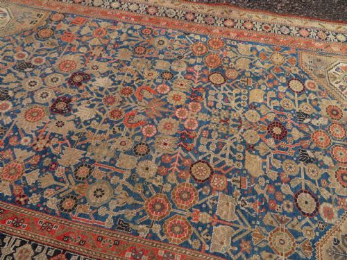 RARE ANTIQUE QASHQAI MILLEFLEURS CARPET LARGE RUG 260CM X 148CM - ADDITIONAL PHOTO 19