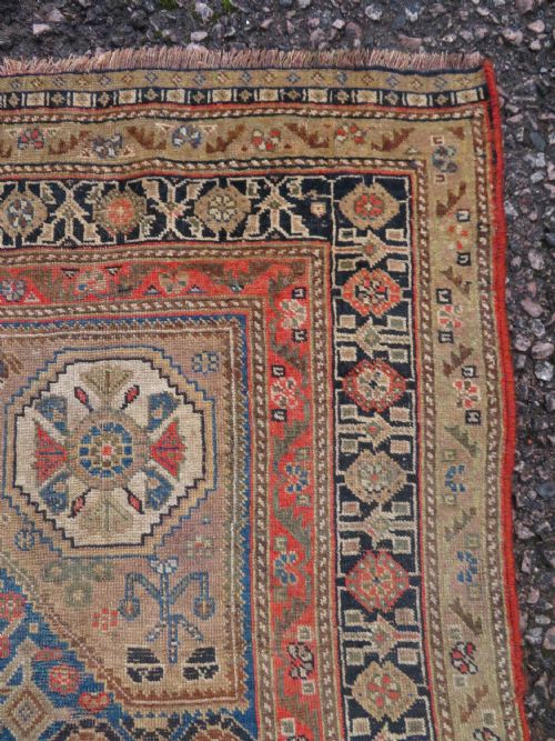 RARE ANTIQUE QASHQAI MILLEFLEURS CARPET LARGE RUG 260CM X 148CM - ADDITIONAL PHOTO 14