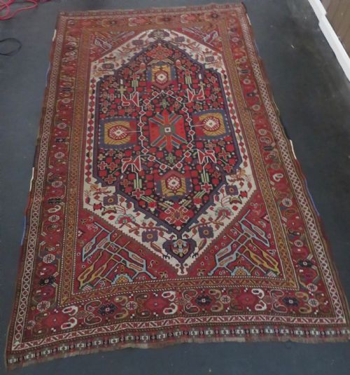 ANOTHER SCARCE DESIGN EARLIER ANTIQUE KHAMSEH RUG CIRCA 1870S 264CM X 160CM - ADDITIONAL PHOTO 1