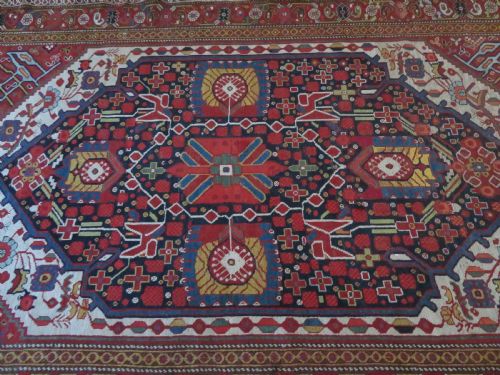 ANOTHER SCARCE DESIGN EARLIER ANTIQUE KHAMSEH RUG CIRCA 1870S 264CM X 160CM - ADDITIONAL PHOTO 13