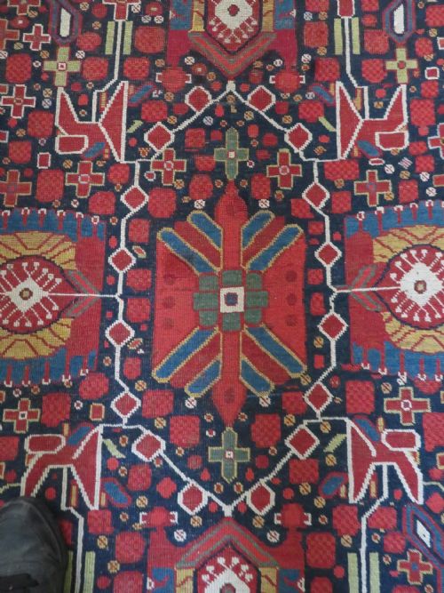 ANOTHER SCARCE DESIGN EARLIER ANTIQUE KHAMSEH RUG CIRCA 1870S 264CM X 160CM - ADDITIONAL PHOTO 8