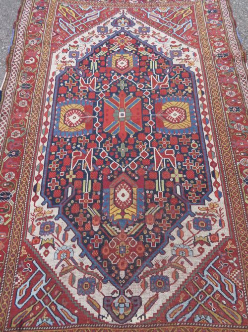 ANOTHER SCARCE DESIGN EARLIER ANTIQUE KHAMSEH RUG CIRCA 1870S 264CM X 160CM - ADDITIONAL PHOTO 26