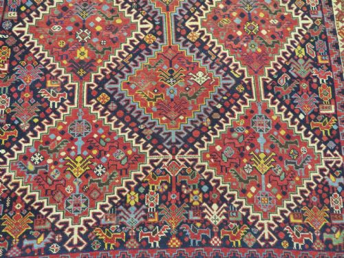 ONE OF A KIND ANTIQUE KHAMSEH TRIBAL RUG 214CM X 135CM - ADDITIONAL PHOTO 3