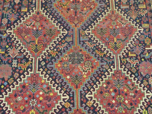 ONE OF A KIND ANTIQUE KHAMSEH TRIBAL RUG 214CM X 135CM - ADDITIONAL PHOTO 4