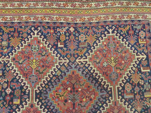 ONE OF A KIND ANTIQUE KHAMSEH TRIBAL RUG 214CM X 135CM - ADDITIONAL PHOTO 5