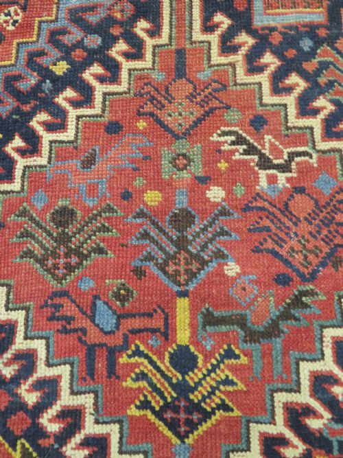 ONE OF A KIND ANTIQUE KHAMSEH TRIBAL RUG 214CM X 135CM - ADDITIONAL PHOTO 7