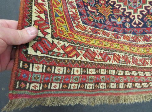 ONE OF A KIND ANTIQUE KHAMSEH TRIBAL RUG 214CM X 135CM - ADDITIONAL PHOTO 10