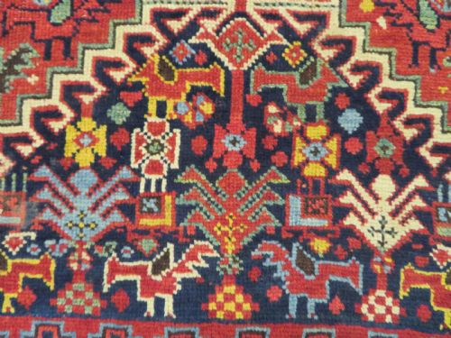 ONE OF A KIND ANTIQUE KHAMSEH TRIBAL RUG 214CM X 135CM - ADDITIONAL PHOTO 14