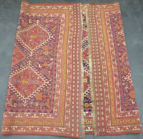ONE OF A KIND ANTIQUE KHAMSEH TRIBAL RUG 214CM X 135CM - ADDITIONAL PHOTO 18