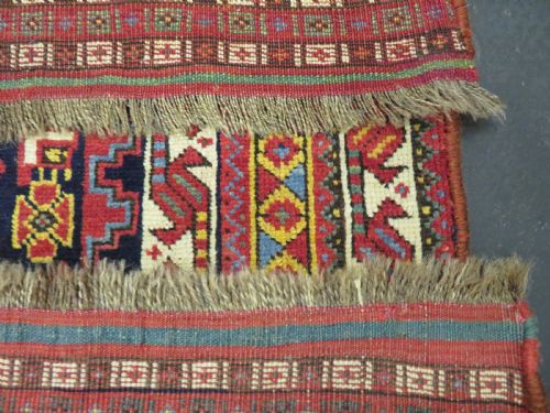 ONE OF A KIND ANTIQUE KHAMSEH TRIBAL RUG 214CM X 135CM - ADDITIONAL PHOTO 19