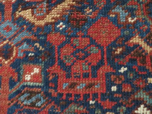ANTIQUE KHAMSEH TRIBAL MAIN CARPETLARGE SIZED RUG VIBRANT COLOURSPECKING CHICKENSBIRDS ANIMALS 277CM X 184CM - ADDITIONAL PHOTO 10