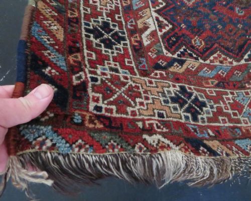 ANTIQUE KHAMSEH TRIBAL MAIN CARPETLARGE SIZED RUG VIBRANT COLOURSPECKING CHICKENSBIRDS ANIMALS 277CM X 184CM - ADDITIONAL PHOTO 12