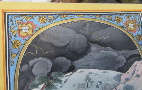 INDIAN MINIATURE PAINTING A SCENE FROM A BARAMASA SERIES PUNJAB HILLS - ADDITIONAL PHOTO 8