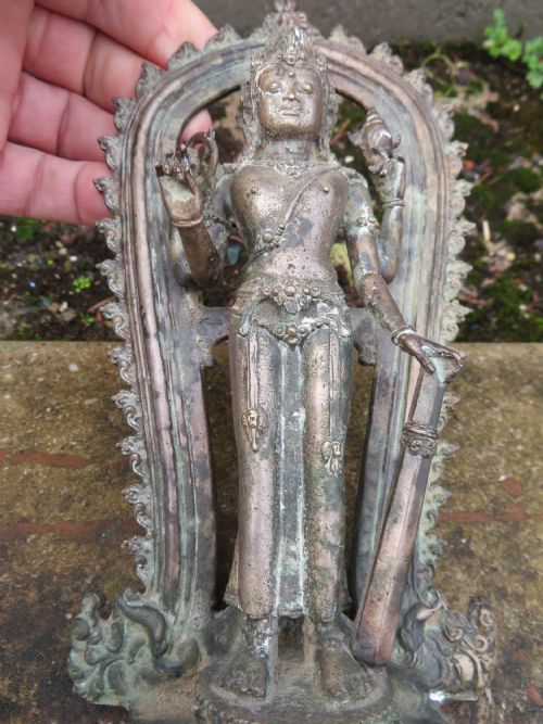 A SILVER AND COPPER ALLOY FIGURE OF VISHNU JAVA12TH13TH CENTURY - ADDITIONAL PHOTO 15