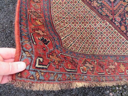 ANTIQUE KHAMSEH TRIBAL MAIN CARPETRARE TRIBAL KHAN FIGURES CIRCA 1870 288CM X 165CM - ADDITIONAL PHOTO 15