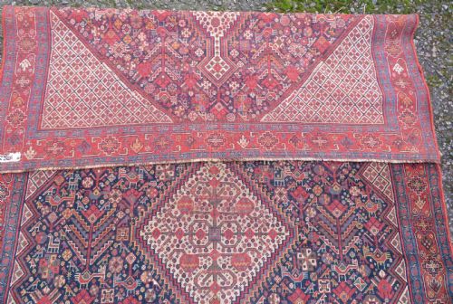 ANTIQUE KHAMSEH TRIBAL MAIN CARPETRARE TRIBAL KHAN FIGURES CIRCA 1870 288CM X 165CM - ADDITIONAL PHOTO 18