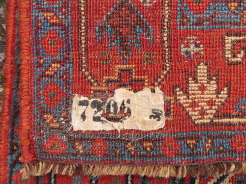 ANTIQUE KHAMSEH TRIBAL MAIN CARPETRARE TRIBAL KHAN FIGURES CIRCA 1870 288CM X 165CM - ADDITIONAL PHOTO 19