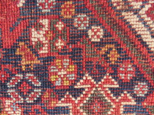 ANTIQUE KHAMSEH TRIBAL MAIN CARPETRARE TRIBAL KHAN FIGURES CIRCA 1870 288CM X 165CM - ADDITIONAL PHOTO 21