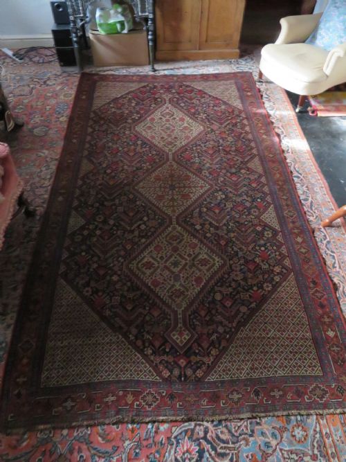 ANTIQUE KHAMSEH TRIBAL MAIN CARPETRARE TRIBAL KHAN FIGURES CIRCA 1870 288CM X 165CM - ADDITIONAL PHOTO 26