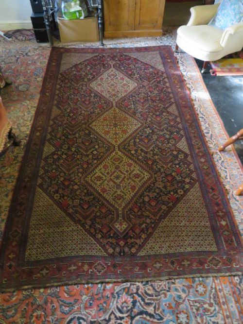 ANTIQUE KHAMSEH TRIBAL MAIN CARPETRARE TRIBAL KHAN FIGURES CIRCA 1870 288CM X 165CM - ADDITIONAL PHOTO 28