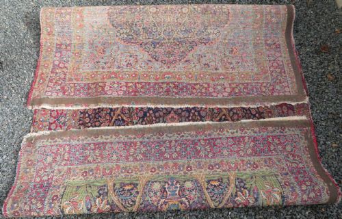 DISTRESSED ANTIQUE KERMAN KIRMAN MILLEFLEURS PRAYER RUG SOUTH PERSIA CIRCA 1860 - ADDITIONAL PHOTO 17