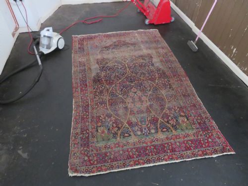 DISTRESSED ANTIQUE KERMAN KIRMAN MILLEFLEURS PRAYER RUG SOUTH PERSIA CIRCA 1860 - ADDITIONAL PHOTO 22