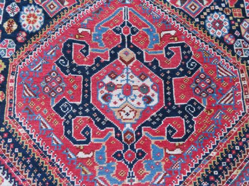 VERY FINE ANTIQUE QASHQAI KASHKULI TRIBAL RUG MID 19TH CENTURY 239CM X 130CM - ADDITIONAL PHOTO 5