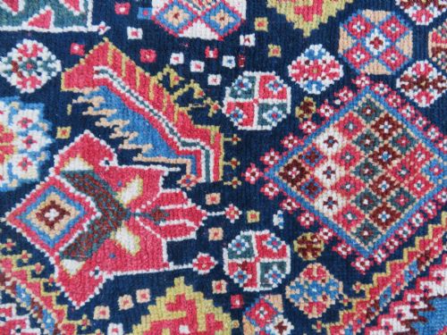 VERY FINE ANTIQUE QASHQAI KASHKULI TRIBAL RUG MID 19TH CENTURY 239CM X 130CM - ADDITIONAL PHOTO 6