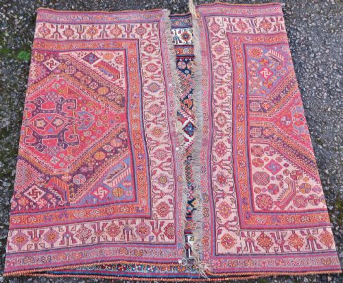VERY FINE ANTIQUE QASHQAI KASHKULI TRIBAL RUG MID 19TH CENTURY 239CM X 130CM - ADDITIONAL PHOTO 22