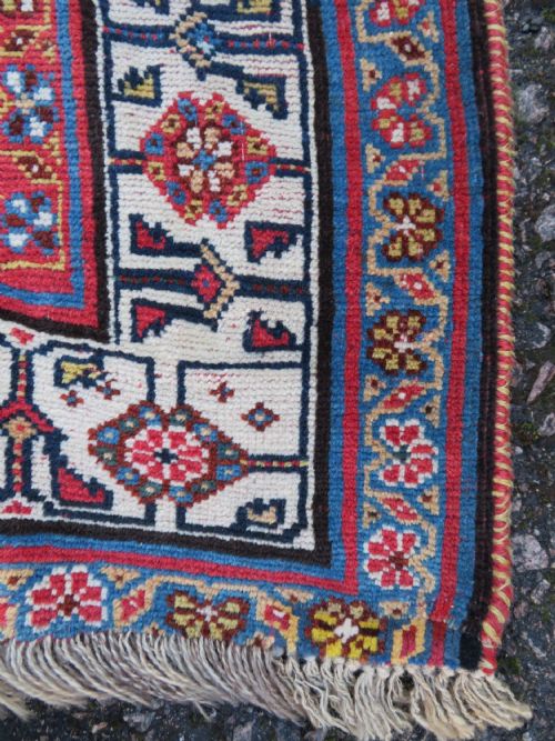 VERY FINE ANTIQUE QASHQAI KASHKULI TRIBAL RUG MID 19TH CENTURY 239CM X 130CM - ADDITIONAL PHOTO 15