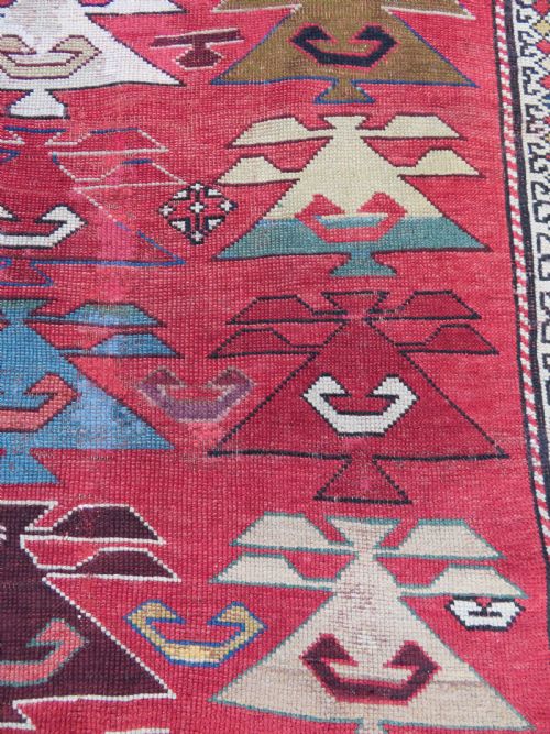 VERY UNUSUAL DESIGN ANTIQUE SOUTH CAUCASIAN KARABAGH RUG 193CM X 115CM - ADDITIONAL PHOTO 15