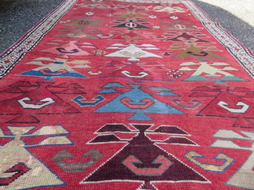 VERY UNUSUAL DESIGN ANTIQUE SOUTH CAUCASIAN KARABAGH RUG 193CM X 115CM - ADDITIONAL PHOTO 16