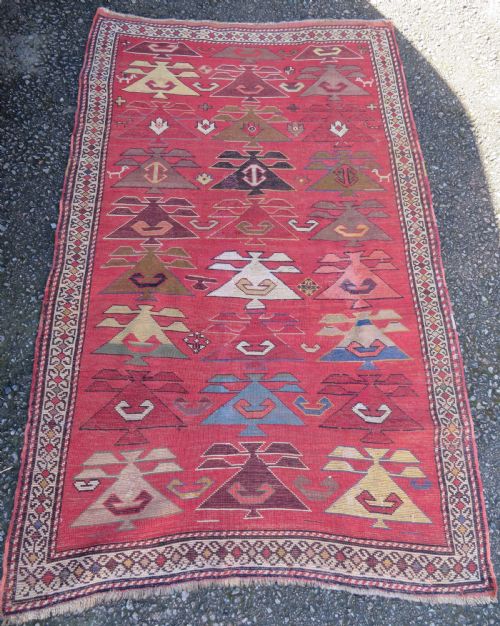 VERY UNUSUAL DESIGN ANTIQUE SOUTH CAUCASIAN KARABAGH RUG 193CM X 115CM - ADDITIONAL PHOTO 18
