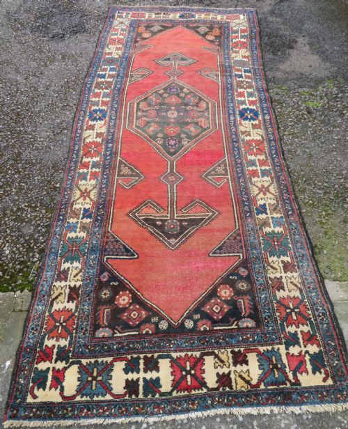 ANTIQUE ZANJAN KELLEH LONG RUG HARSHANG BORDER CRAB PATTERN NORTH WEST PERSIA 347CM X 140CM - ADDITIONAL PHOTO 1