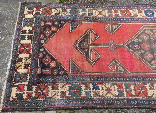 ANTIQUE ZANJAN KELLEH LONG RUG HARSHANG BORDER CRAB PATTERN NORTH WEST PERSIA 347CM X 140CM - ADDITIONAL PHOTO 2