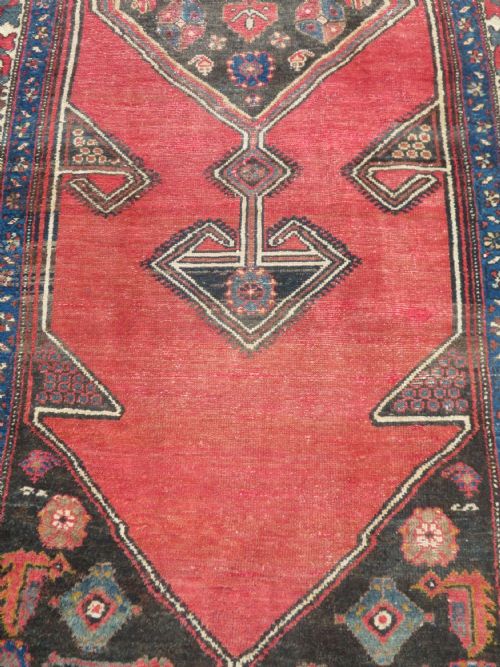 ANTIQUE ZANJAN KELLEH LONG RUG HARSHANG BORDER CRAB PATTERN NORTH WEST PERSIA 347CM X 140CM - ADDITIONAL PHOTO 7