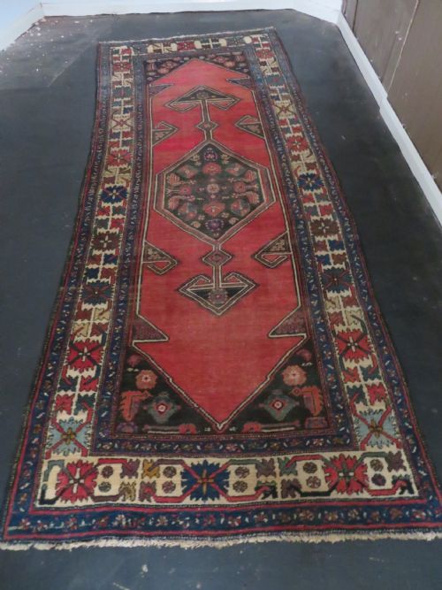 ANTIQUE ZANJAN KELLEH LONG RUG HARSHANG BORDER CRAB PATTERN NORTH WEST PERSIA 347CM X 140CM - ADDITIONAL PHOTO 24