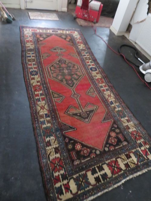 ANTIQUE ZANJAN KELLEH LONG RUG HARSHANG BORDER CRAB PATTERN NORTH WEST PERSIA 347CM X 140CM - ADDITIONAL PHOTO 25