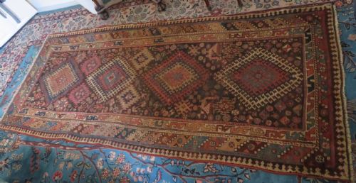 ANTIQUE DISTRESSED AZERI TRIBAL LONG RUG NORTH WEST PERSIA 284CM X 122CM - ADDITIONAL PHOTO 1