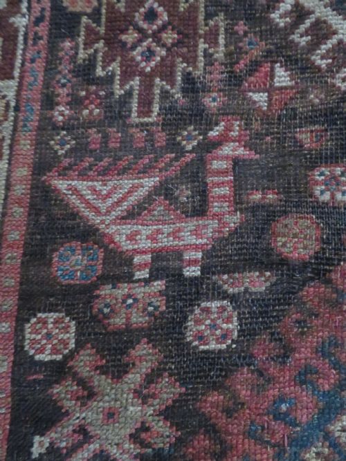 ANTIQUE DISTRESSED AZERI TRIBAL LONG RUG NORTH WEST PERSIA 284CM X 122CM - ADDITIONAL PHOTO 10