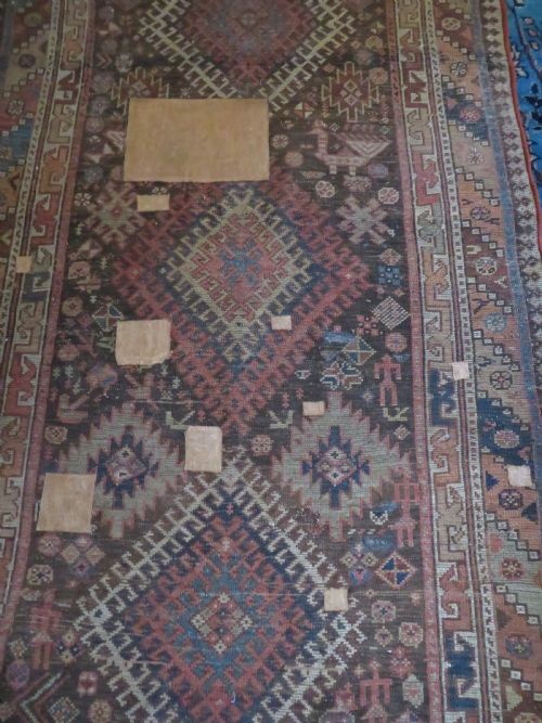 ANTIQUE DISTRESSED AZERI TRIBAL LONG RUG NORTH WEST PERSIA 284CM X 122CM - ADDITIONAL PHOTO 21