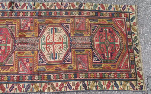 ANTIQUE CAUCASIAN SHIRVAN NARROW RUNNER RUG 290CM X 87CM - ADDITIONAL PHOTO 5