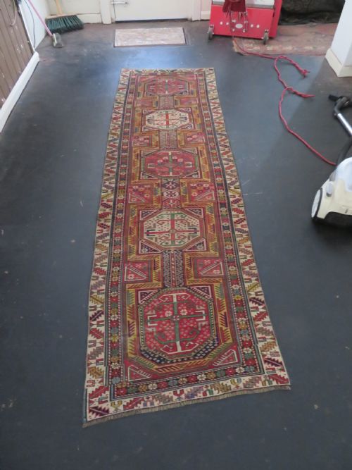 ANTIQUE CAUCASIAN SHIRVAN NARROW RUNNER RUG 290CM X 87CM - ADDITIONAL PHOTO 1